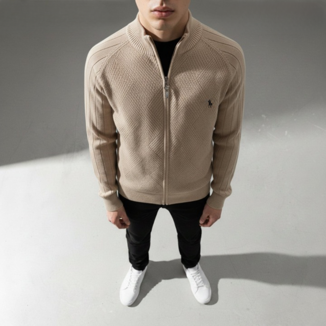 Men's Textured Zip Sweatshirt