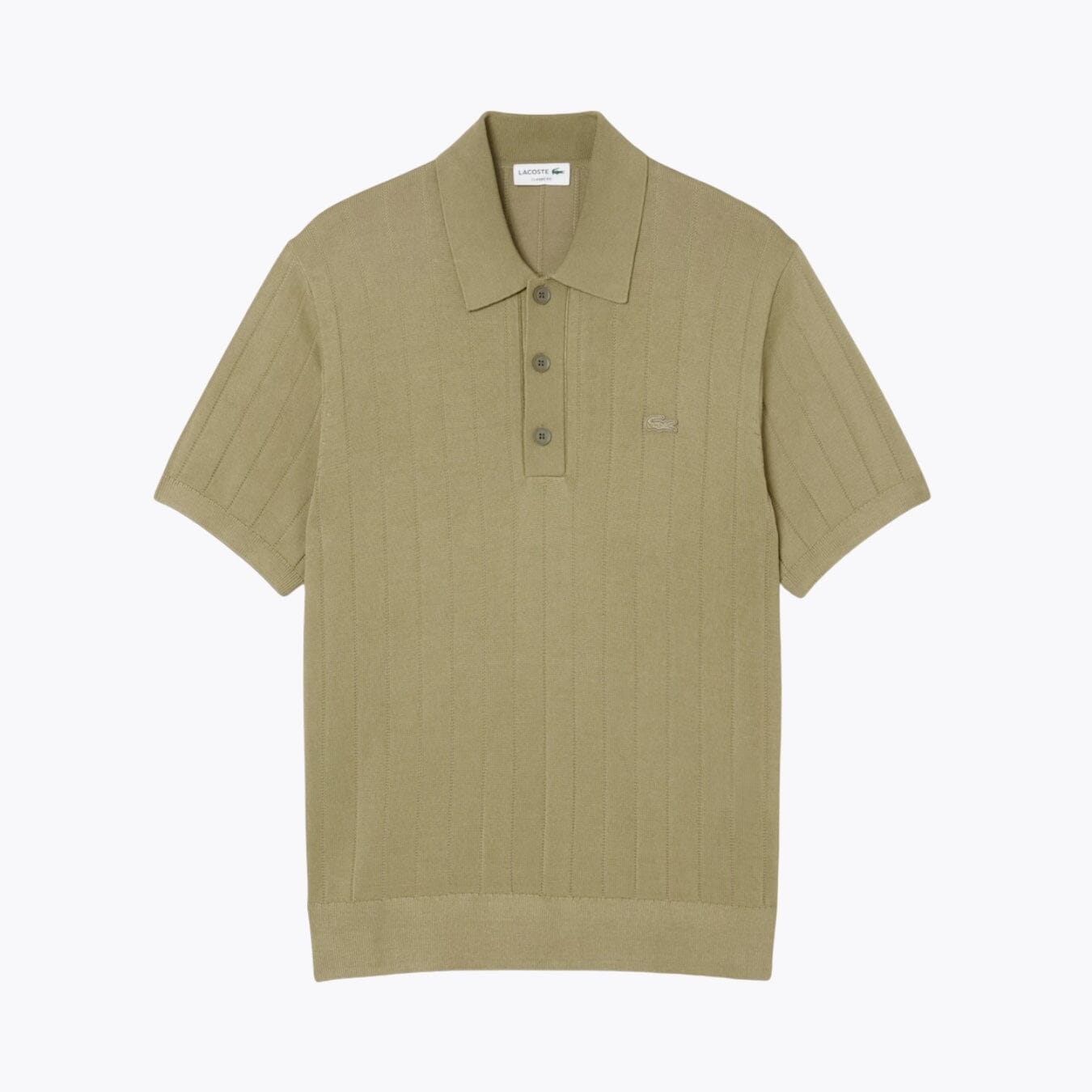 Lc Fluid Ribbed Knit Polo-Collar Sweater