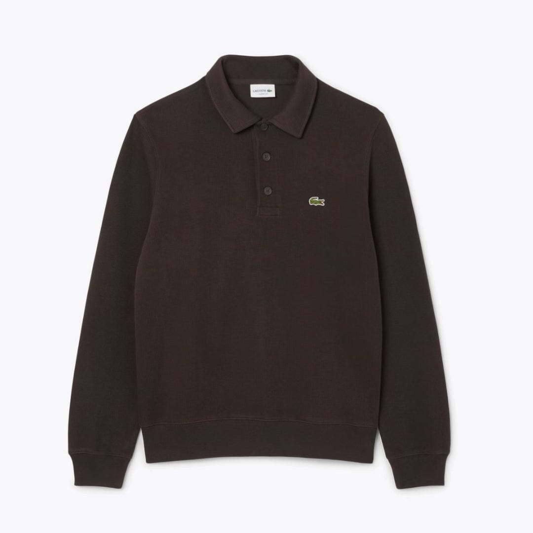 Lc Ribbed Cotton Polo-Collar Sweatshirt