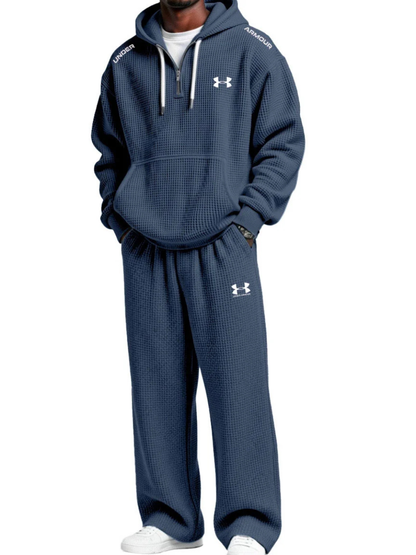 Waffle-Knit Performance Hooded Sweatshirt & Jogger Set
