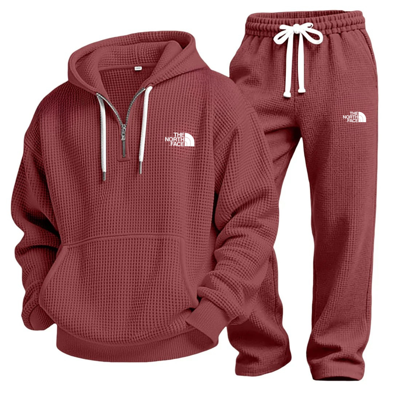 Waffle-Knit Performance Hooded Sweatshirt & Jogger Set