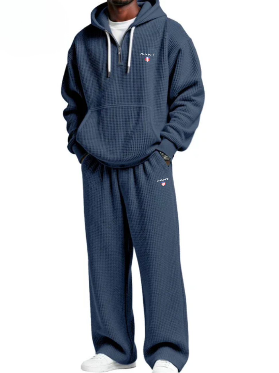 Waffle-Knit Performance Hooded Sweatshirt & Jogger Set