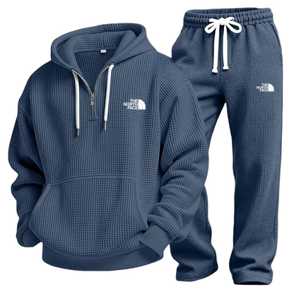 Waffle-Knit Performance Hooded Sweatshirt & Jogger Set