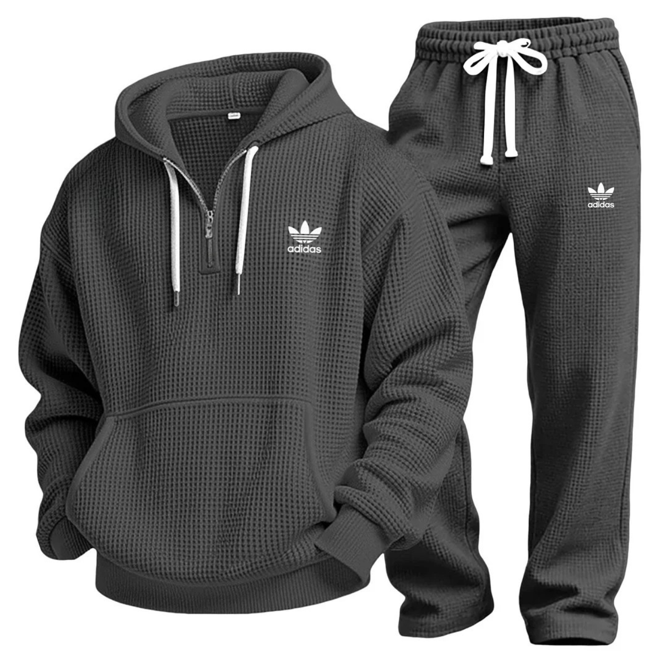 Waffle-Knit Performance Hooded Sweatshirt & Jogger Set
