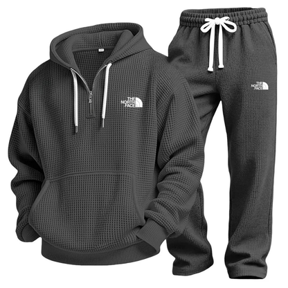 Waffle-Knit Performance Hooded Sweatshirt & Jogger Set