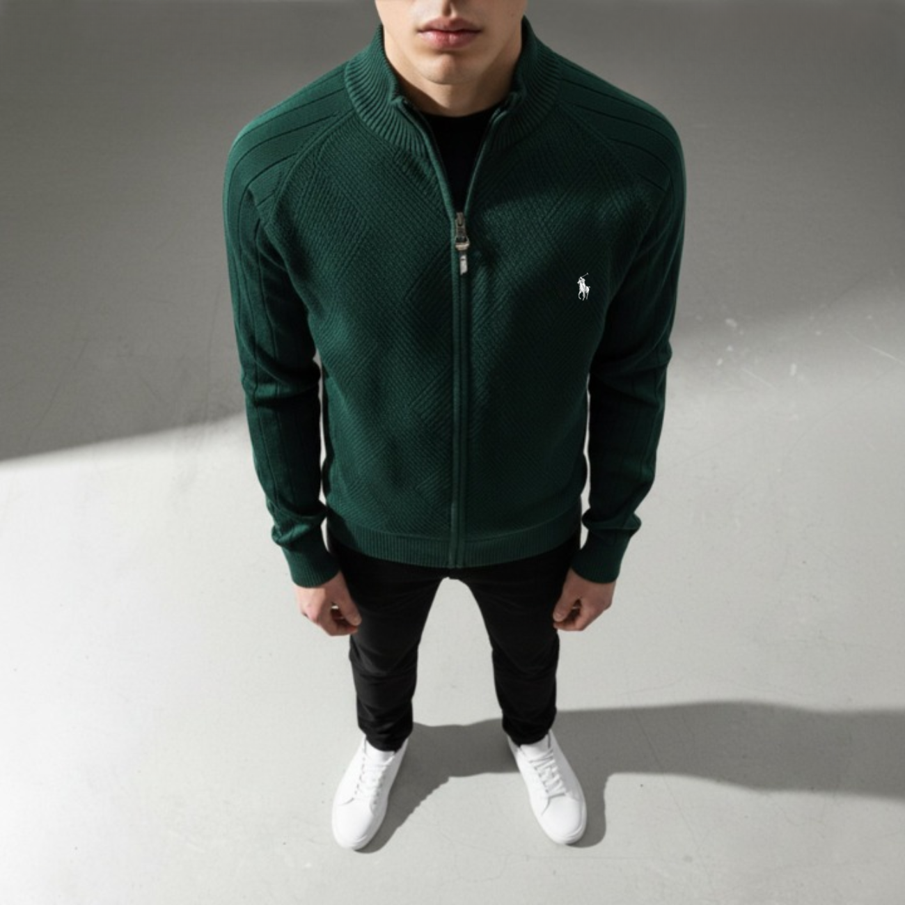 Men's Textured Zip Sweatshirt