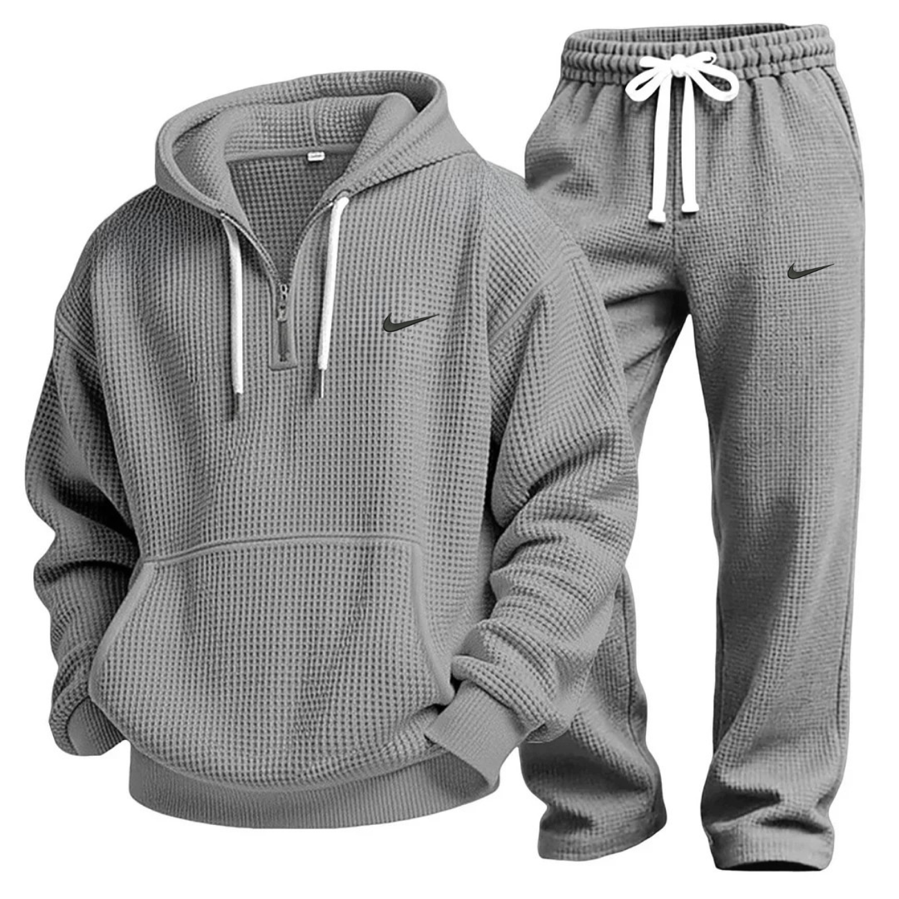Waffle-Knit Performance Hooded Sweatshirt & Jogger Set