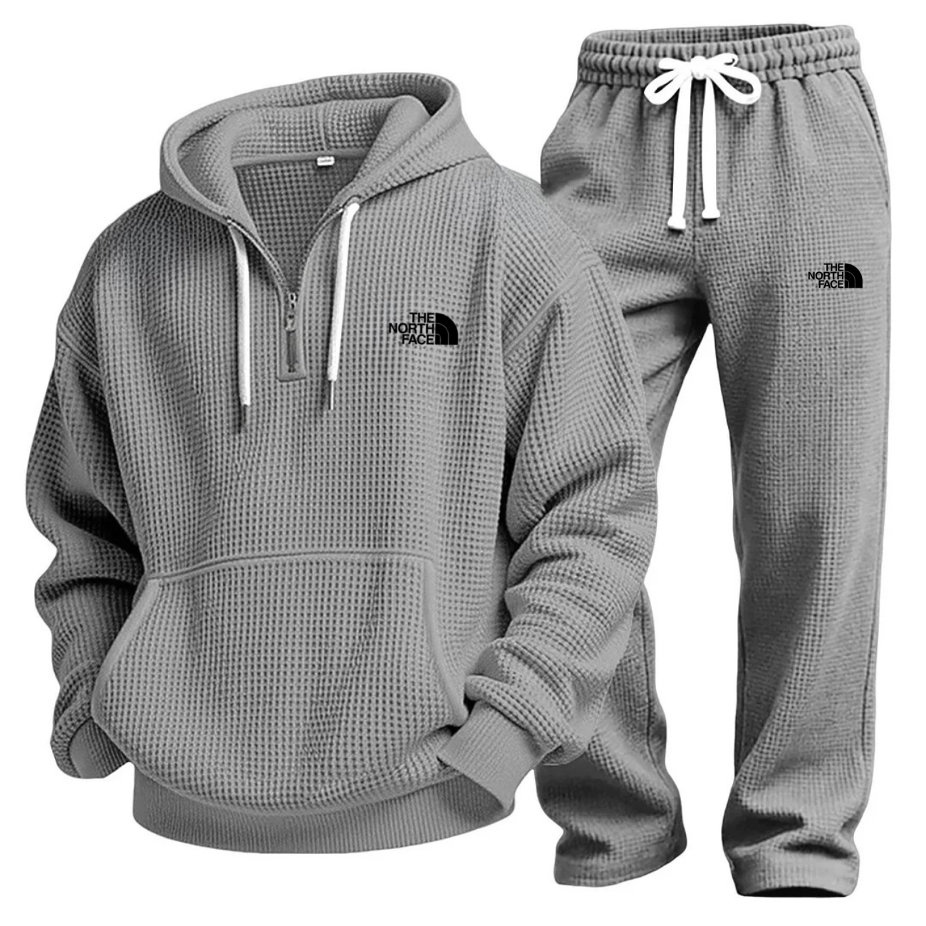 Waffle-Knit Performance Hooded Sweatshirt & Jogger Set