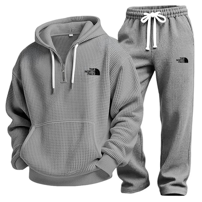 Waffle-Knit Performance Hooded Sweatshirt & Jogger Set