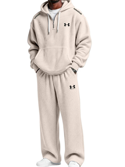 Waffle-Knit Performance Hooded Sweatshirt & Jogger Set