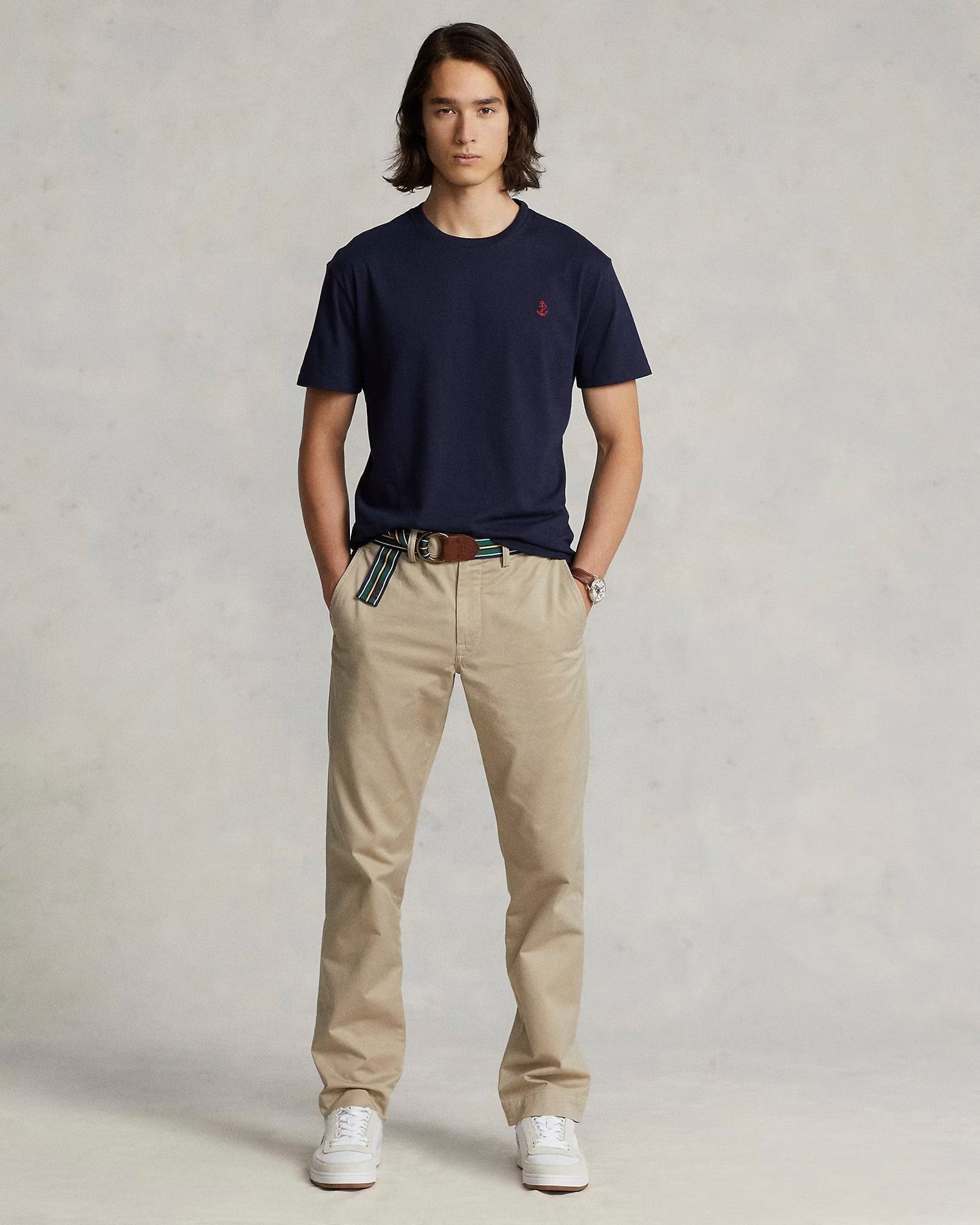 Slim Fit Jersey Crew Neck T-Shirt — Navy Blue