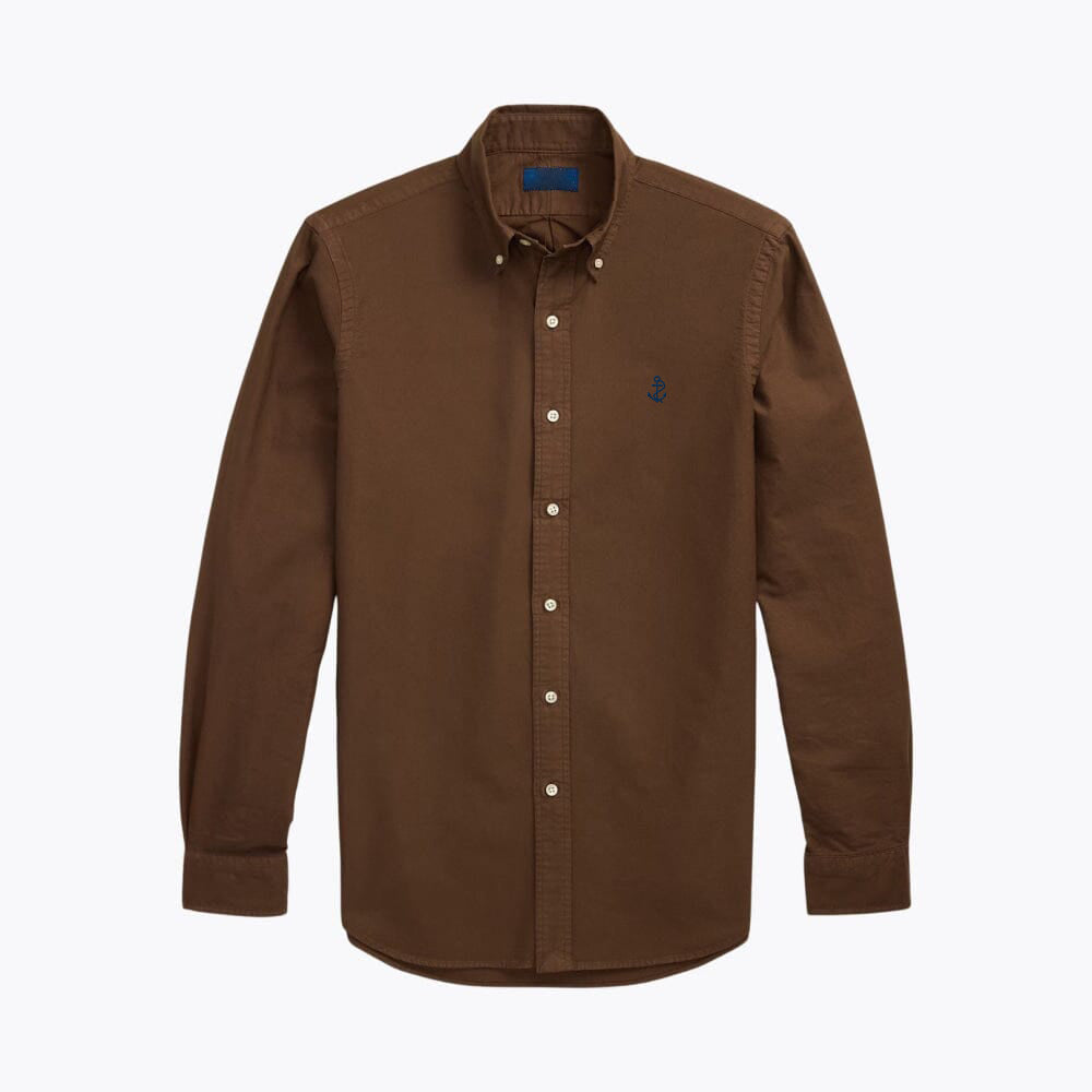 Slim-Fit Garment-Dyed Oxford Shirt