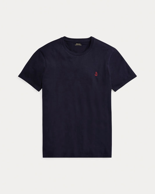Slim Fit Jersey Crew Neck T-Shirt — Navy Blue