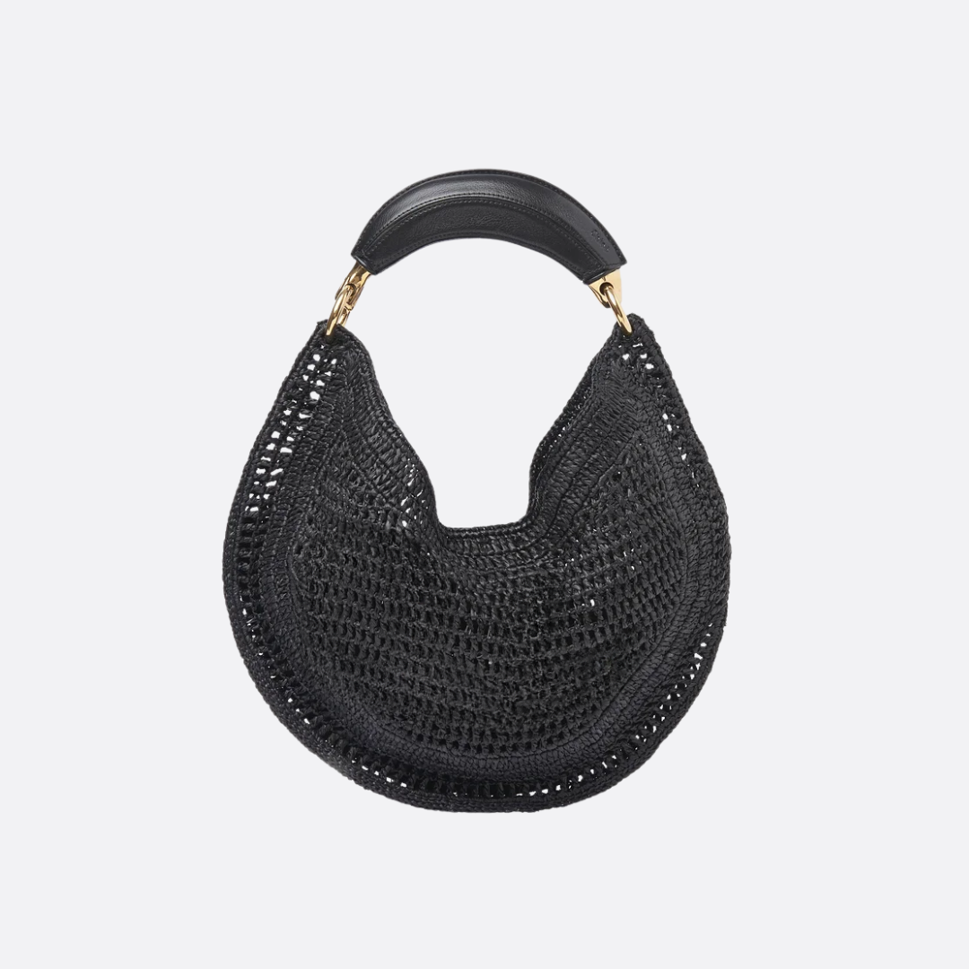 CHLOÉ SUMMER BANANA BAG IN RAFFIA BAST