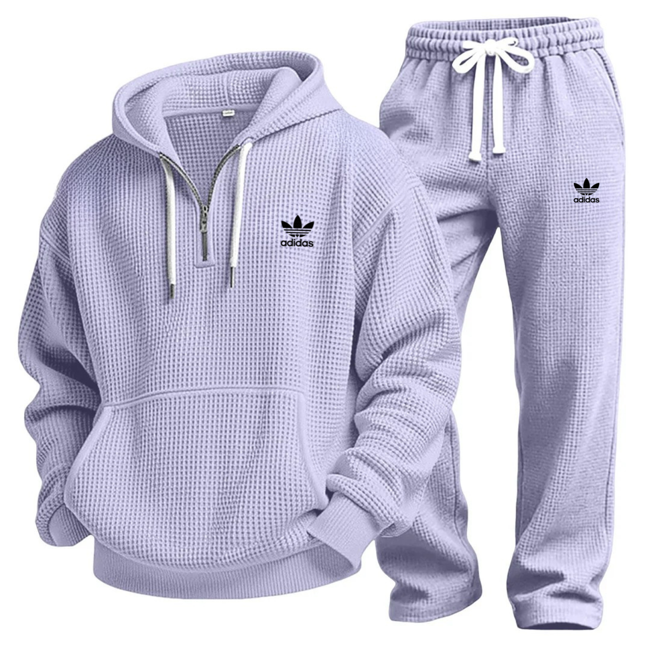 Waffle-Knit Performance Hooded Sweatshirt & Jogger Set