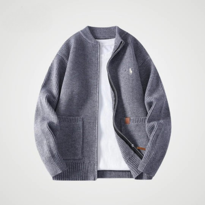 Zip-Front Knit Cardigan