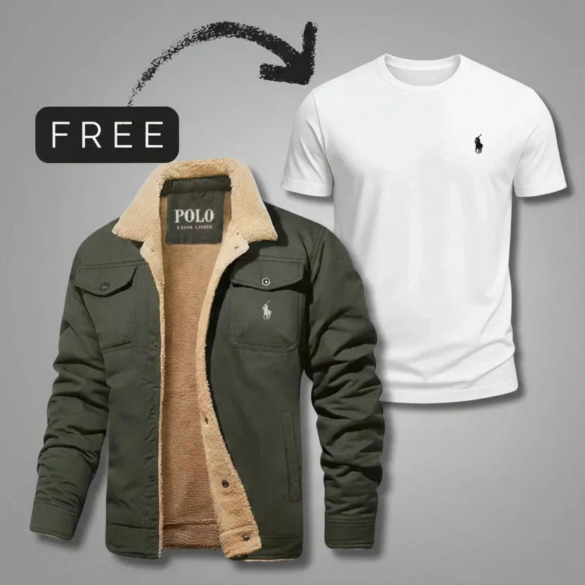 Premium Sherpa Jacket™ + Complimentary T-Shirt