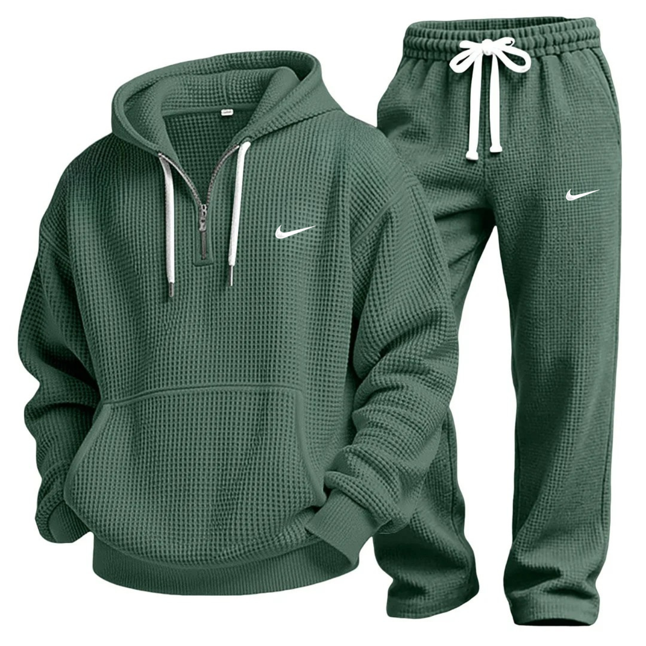 Waffle-Knit Performance Hooded Sweatshirt & Jogger Set