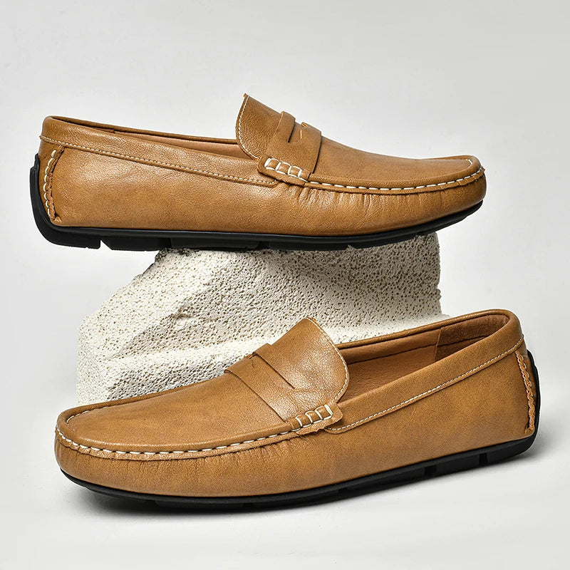 Chic Leather Boat Loafers