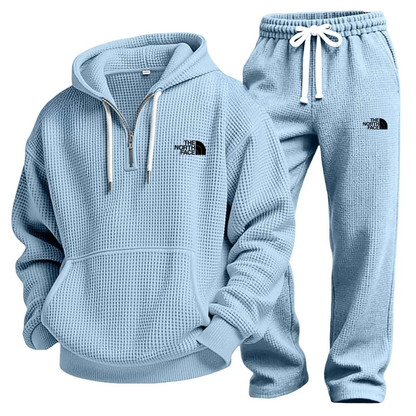 Waffle-Knit Performance Hooded Sweatshirt & Jogger Set