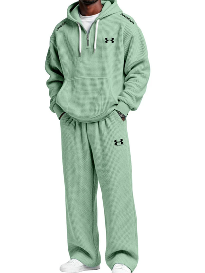 Waffle-Knit Performance Hooded Sweatshirt & Jogger Set