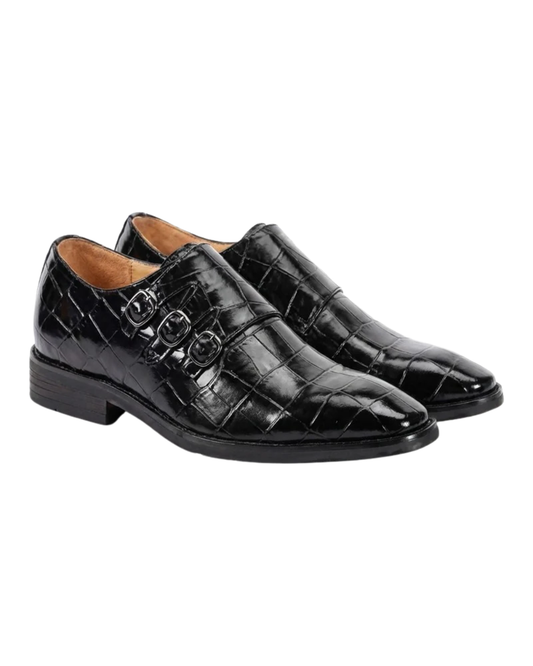 Chic Leather Buckle Shoes