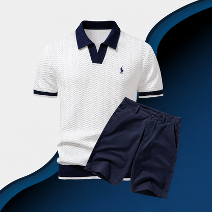 Slim-Fit Cotton Shirt and Shorts Set