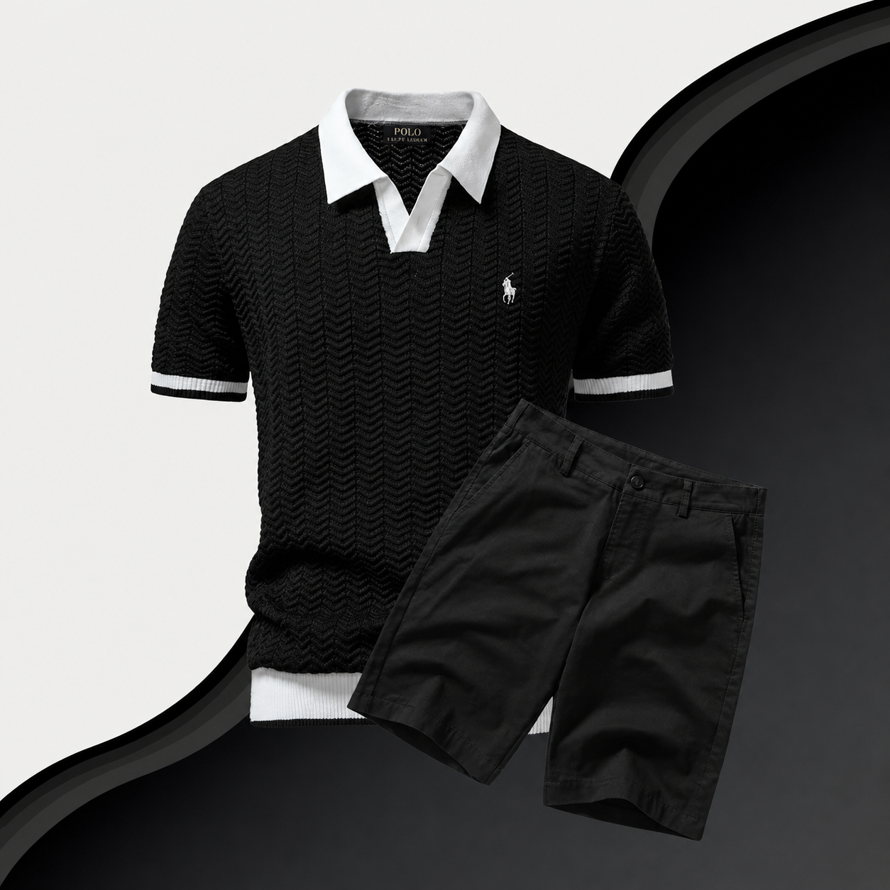 Slim-Fit Cotton Shirt and Shorts Set