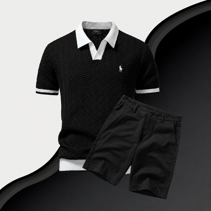 Slim-Fit Cotton Shirt and Shorts Set