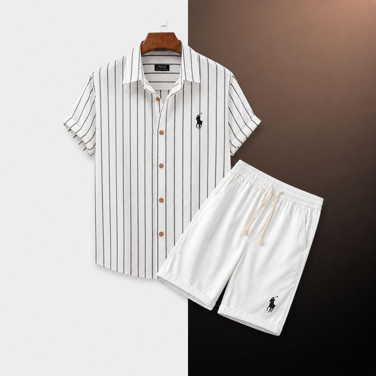 Relaxed-Fit Striped Shirt and Shorts Co-Ordinated Set