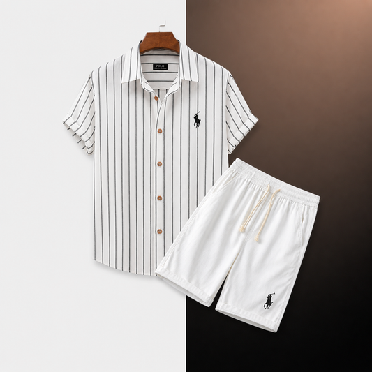 Relaxed-Fit Striped Shirt and Shorts Co-Ordinated Set