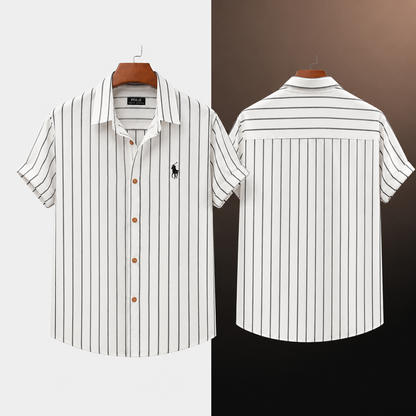 Relaxed-Fit Striped Shirt and Shorts Co-Ordinated Set