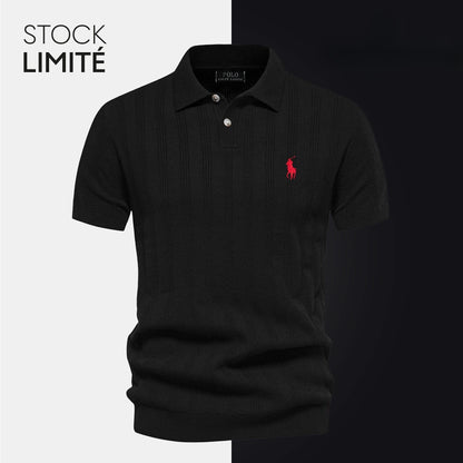 Men's Textured-Knit Premium Polo
