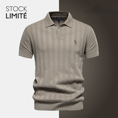 Men's Textured-Knit Premium Polo