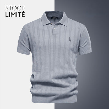 Men's Textured-Knit Premium Polo