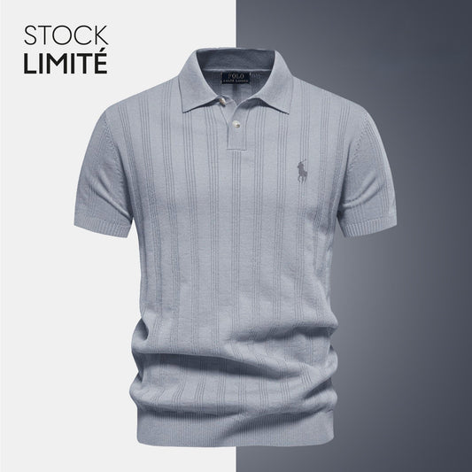 Men's Textured-Knit Premium Polo