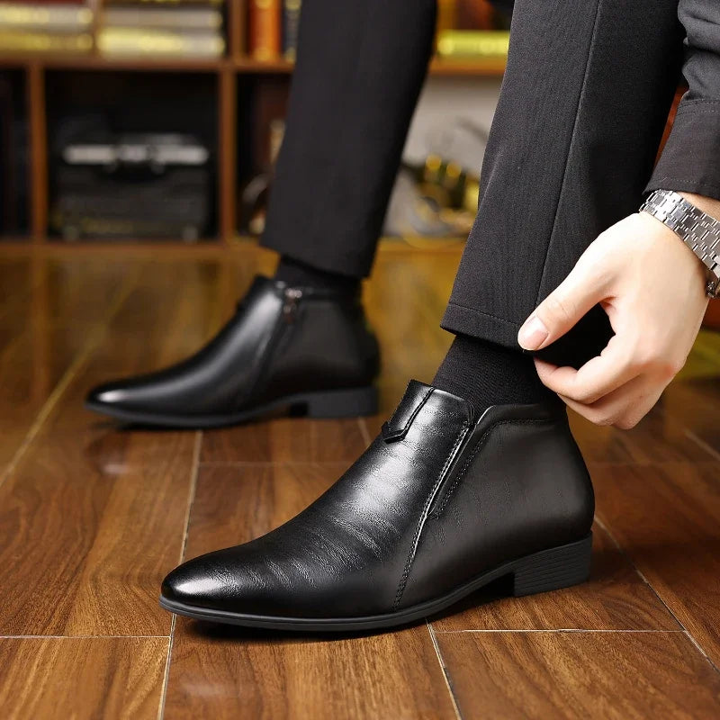 Beckett Leather Boots With Zipper