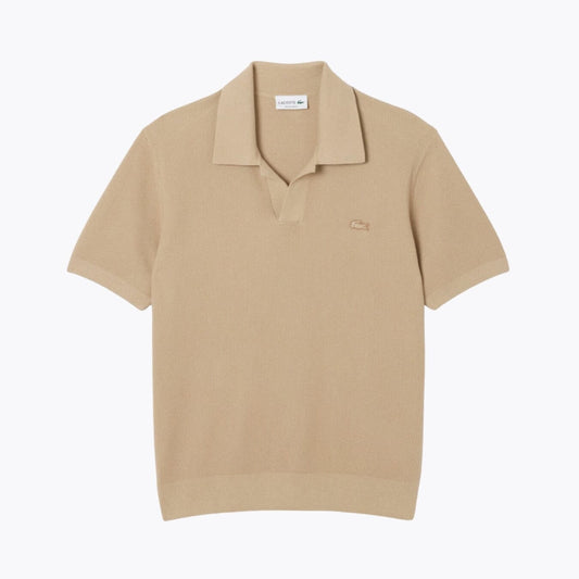 Lc Cotton-Blend Open Polo-Collar Sweater