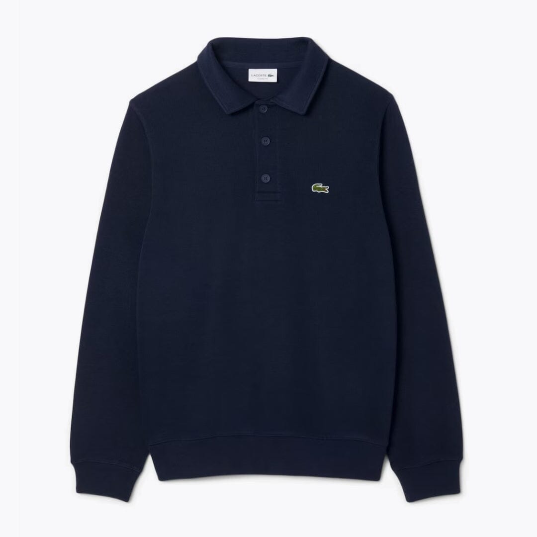 Lc Ribbed Cotton Polo-Collar Sweatshirt