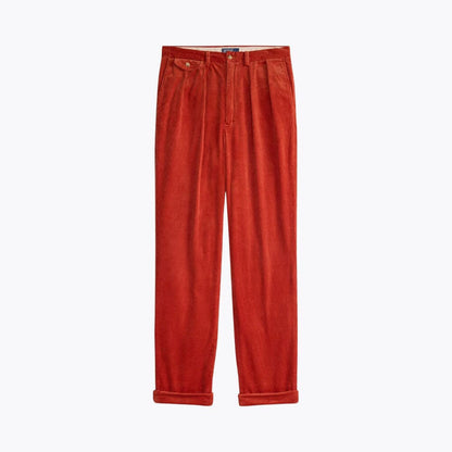 Relaxed-Fit Pleated Cotton-Corduroy Trousers