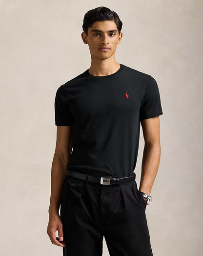 Slim-Fit Cotton Crewneck T-Shirt — Black