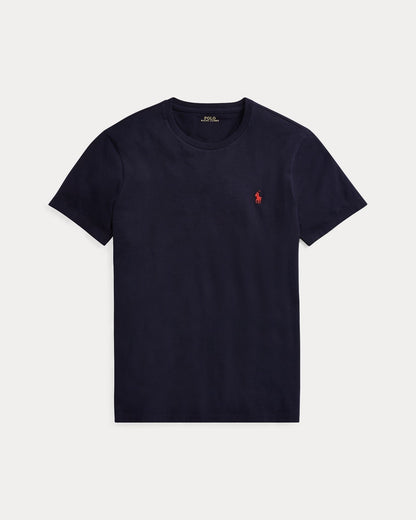 Slim-Fit Cotton Crewneck T-Shirt Navy Blue