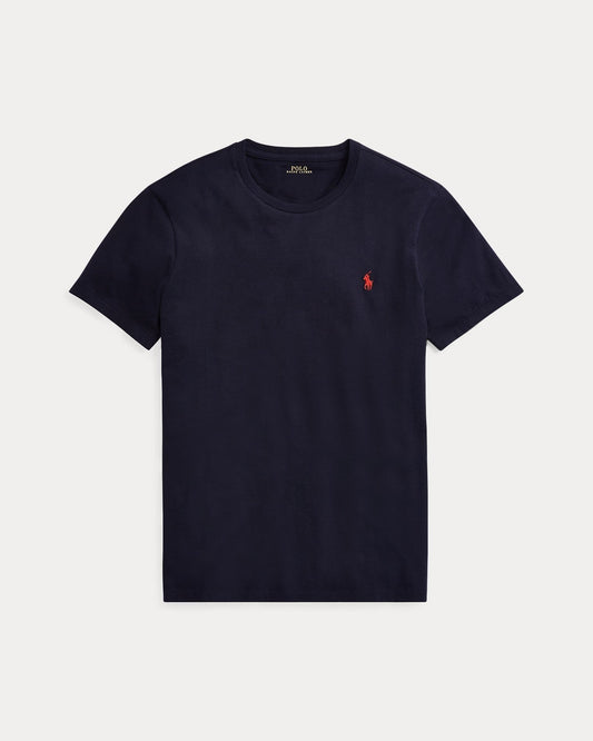Slim-Fit Cotton Crewneck T-Shirt Navy Blue