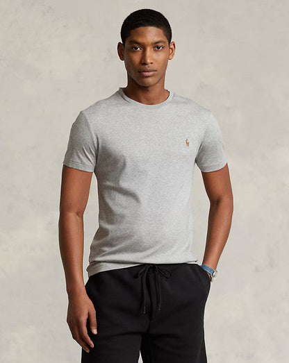 Slim-Fit Cotton Crewneck T-Shirt — Gray