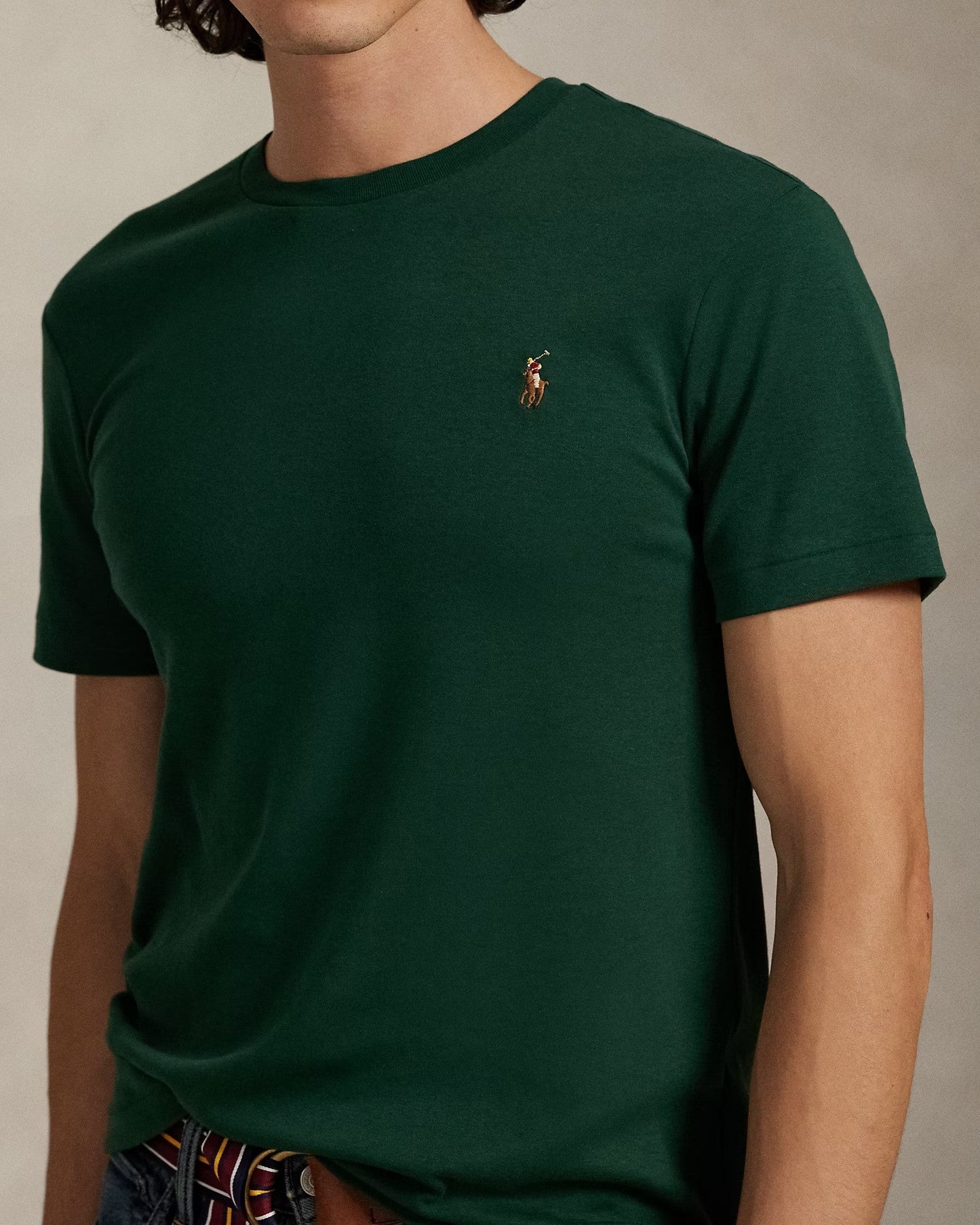 Slim-Fit Cotton Crewneck T-Shirt — Green