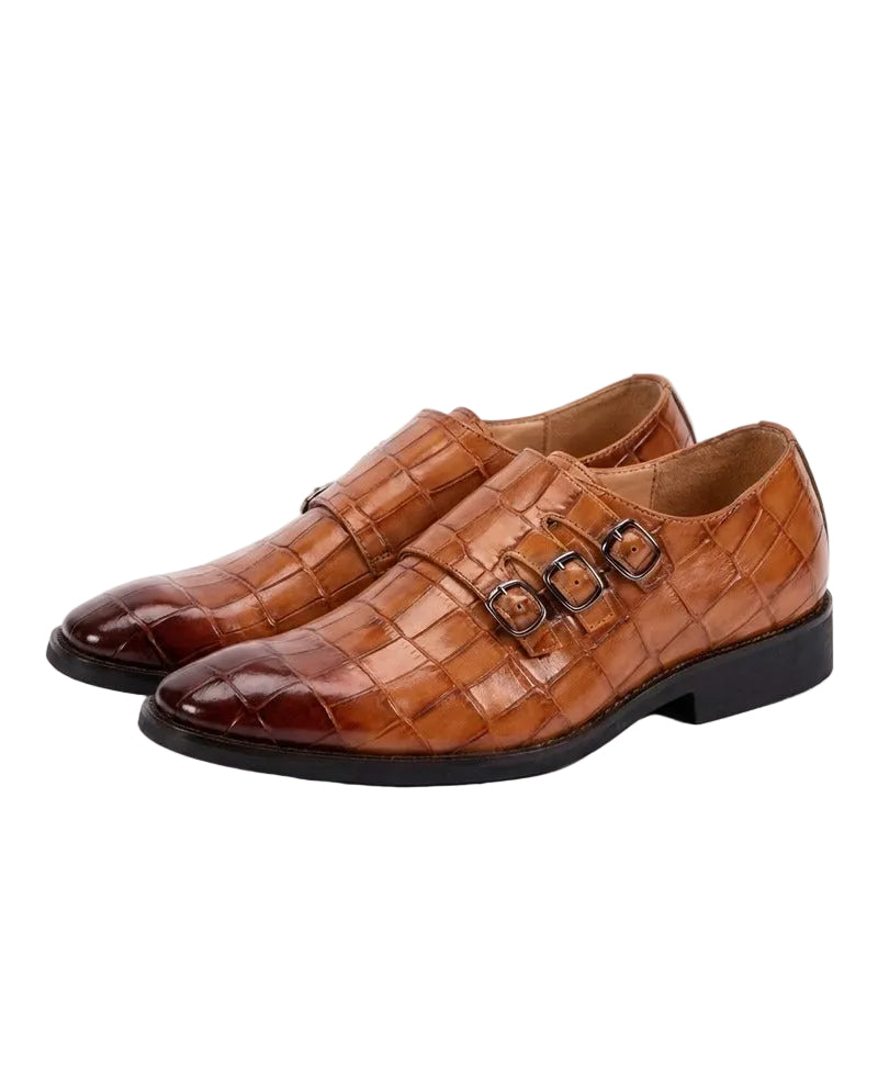 Chic Leather Buckle Shoes