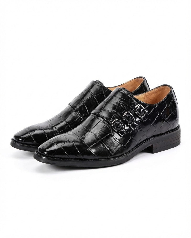 Chic Leather Buckle Shoes